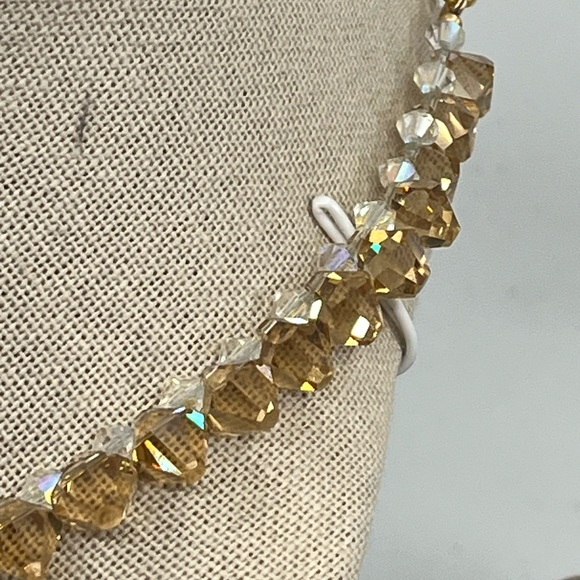 Vintage 14K Gold '585 Italy' Necklace Earring Set with Faceted Quartz - Picture 3 of 16